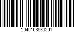 Código de barras (EAN, GTIN, SKU, ISBN): '2040106960301'