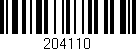 Código de barras (EAN, GTIN, SKU, ISBN): '204110'