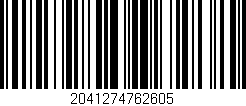 Código de barras (EAN, GTIN, SKU, ISBN): '2041274762605'