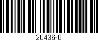 Código de barras (EAN, GTIN, SKU, ISBN): '20436-0'