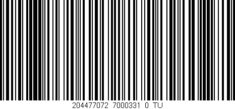 Código de barras (EAN, GTIN, SKU, ISBN): '204477072_7000331_0_TU'