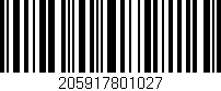 Código de barras (EAN, GTIN, SKU, ISBN): '205917801027'