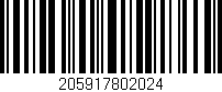 Código de barras (EAN, GTIN, SKU, ISBN): '205917802024'