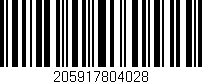 Código de barras (EAN, GTIN, SKU, ISBN): '205917804028'