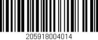 Código de barras (EAN, GTIN, SKU, ISBN): '205918004014'