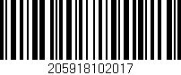 Código de barras (EAN, GTIN, SKU, ISBN): '205918102017'