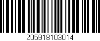 Código de barras (EAN, GTIN, SKU, ISBN): '205918103014'