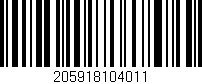 Código de barras (EAN, GTIN, SKU, ISBN): '205918104011'