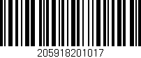 Código de barras (EAN, GTIN, SKU, ISBN): '205918201017'