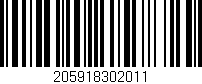 Código de barras (EAN, GTIN, SKU, ISBN): '205918302011'