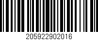 Código de barras (EAN, GTIN, SKU, ISBN): '205922902016'