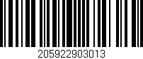 Código de barras (EAN, GTIN, SKU, ISBN): '205922903013'
