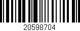 Código de barras (EAN, GTIN, SKU, ISBN): '20598704'