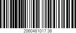 Código de barras (EAN, GTIN, SKU, ISBN): '2060481017.38'