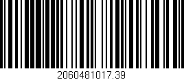 Código de barras (EAN, GTIN, SKU, ISBN): '2060481017.39'