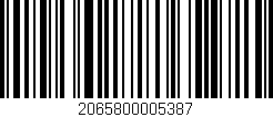 Código de barras (EAN, GTIN, SKU, ISBN): '2065800005387'