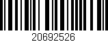 Código de barras (EAN, GTIN, SKU, ISBN): '20692526'