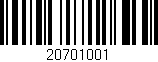Código de barras (EAN, GTIN, SKU, ISBN): '20701001'