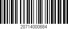 Código de barras (EAN, GTIN, SKU, ISBN): '20714000684'
