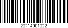 Código de barras (EAN, GTIN, SKU, ISBN): '20714001322'