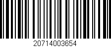 Código de barras (EAN, GTIN, SKU, ISBN): '20714003654'