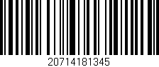 Código de barras (EAN, GTIN, SKU, ISBN): '20714181345'