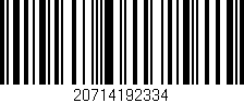 Código de barras (EAN, GTIN, SKU, ISBN): '20714192334'