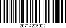 Código de barras (EAN, GTIN, SKU, ISBN): '20714236922'