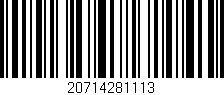 Código de barras (EAN, GTIN, SKU, ISBN): '20714281113'