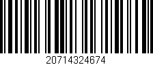 Código de barras (EAN, GTIN, SKU, ISBN): '20714324674'