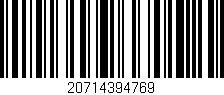 Código de barras (EAN, GTIN, SKU, ISBN): '20714394769'