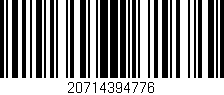 Código de barras (EAN, GTIN, SKU, ISBN): '20714394776'
