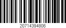 Código de barras (EAN, GTIN, SKU, ISBN): '20714394806'
