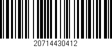 Código de barras (EAN, GTIN, SKU, ISBN): '20714430412'