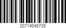 Código de barras (EAN, GTIN, SKU, ISBN): '20714548728'