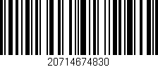 Código de barras (EAN, GTIN, SKU, ISBN): '20714674830'