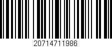 Código de barras (EAN, GTIN, SKU, ISBN): '20714711986'