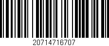 Código de barras (EAN, GTIN, SKU, ISBN): '20714716707'