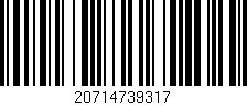 Código de barras (EAN, GTIN, SKU, ISBN): '20714739317'