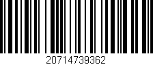Código de barras (EAN, GTIN, SKU, ISBN): '20714739362'