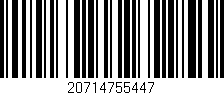 Código de barras (EAN, GTIN, SKU, ISBN): '20714755447'