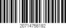 Código de barras (EAN, GTIN, SKU, ISBN): '20714756192'