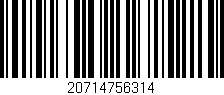 Código de barras (EAN, GTIN, SKU, ISBN): '20714756314'