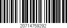 Código de barras (EAN, GTIN, SKU, ISBN): '20714759292'