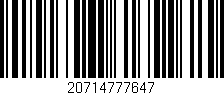 Código de barras (EAN, GTIN, SKU, ISBN): '20714777647'