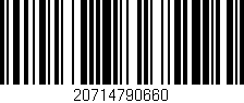 Código de barras (EAN, GTIN, SKU, ISBN): '20714790660'