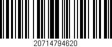 Código de barras (EAN, GTIN, SKU, ISBN): '20714794620'