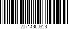 Código de barras (EAN, GTIN, SKU, ISBN): '20714800826'