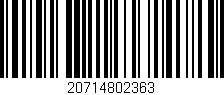 Código de barras (EAN, GTIN, SKU, ISBN): '20714802363'
