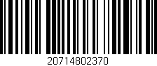Código de barras (EAN, GTIN, SKU, ISBN): '20714802370'